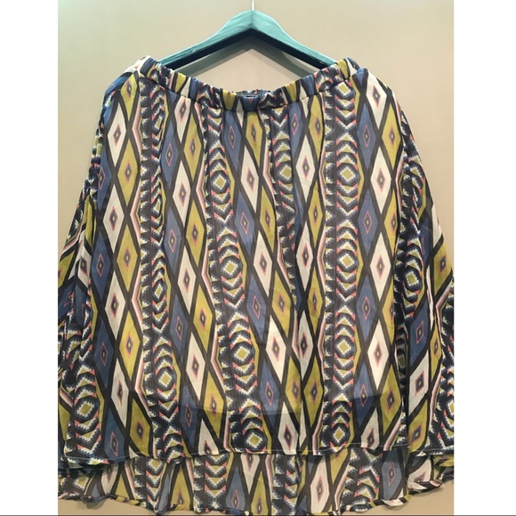 Bobeau | Patterned High Low Skirt | Medium - Picture 2 of 3